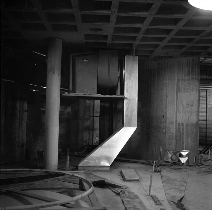 Construction View Showing Interior Space With Ventilation Installation, Annunciation Greek Orthodox Church