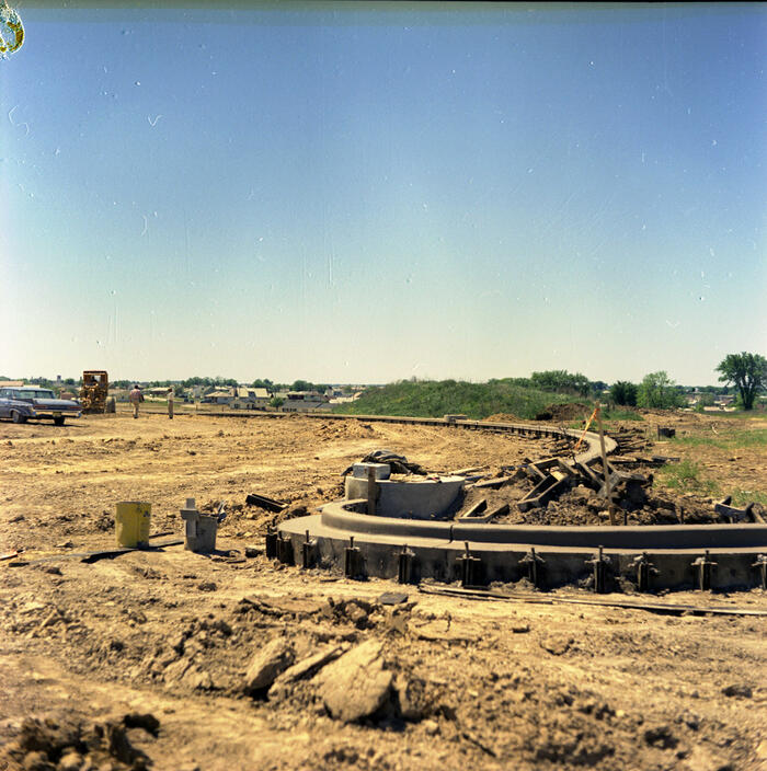 Construction View Showing Parking Lot Curbing, Annunciation Greek Orthodox Church