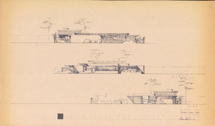 Portfolio, "Works of 1953-1964" (1965): Elevations of House for Colonel and Mrs. Thomas O'Rourke