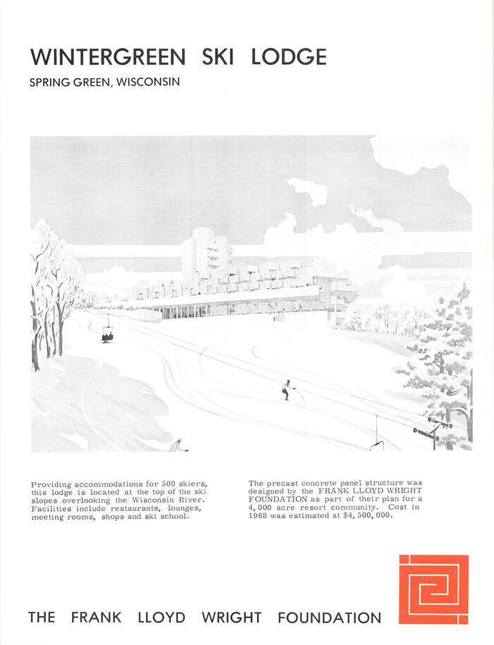 Fact Sheet, Wintergreen Ski Lodge for Wisconsin River Development Corporation [Spring Green, Wisconsin] (undated)