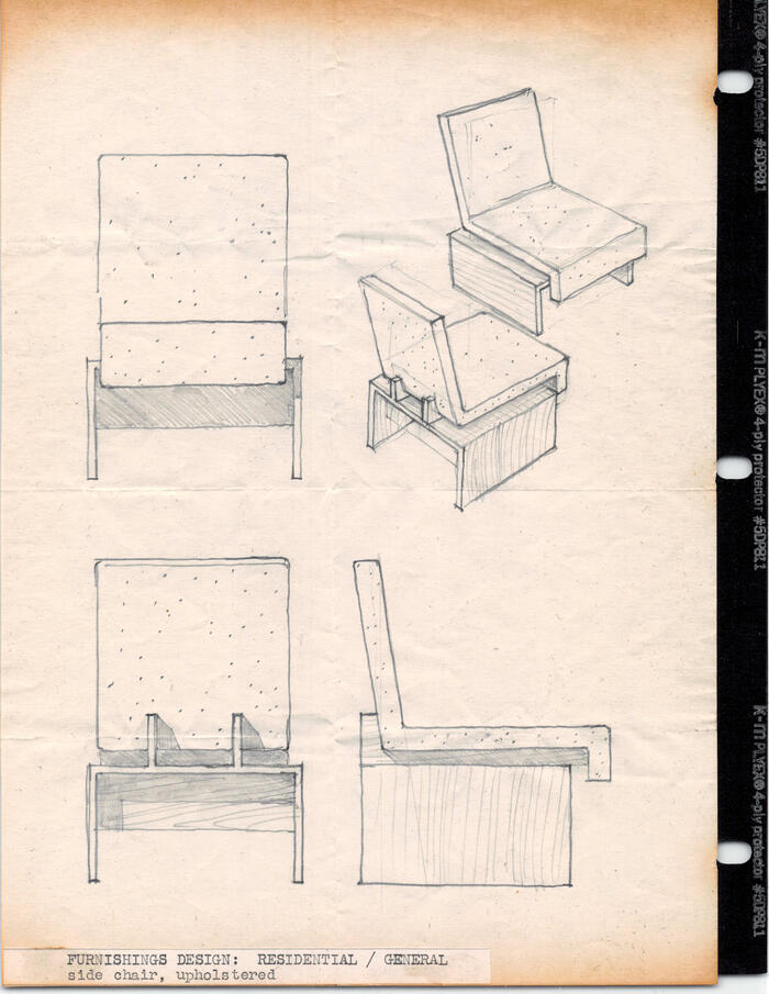 Portfolio, "Works of 1953-1964" (1965): Design for Upholstered Chair