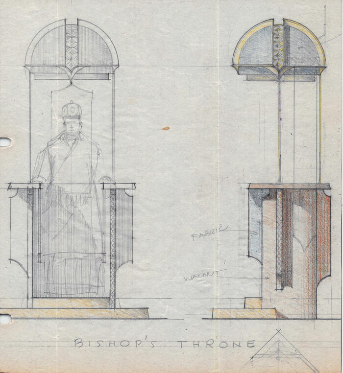 Drawing: Design for Bishop's Throne, Annunciation Greek Orthodox Church