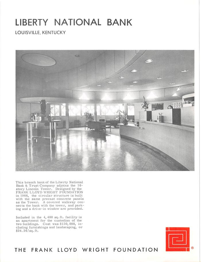 Fact Sheet, Building for Liberty National Bank [Louisville, Kentucky] (undated)