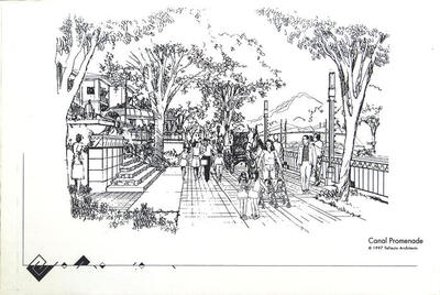 Drawing: View of Promenade, Canals at Scottsdale (1997)