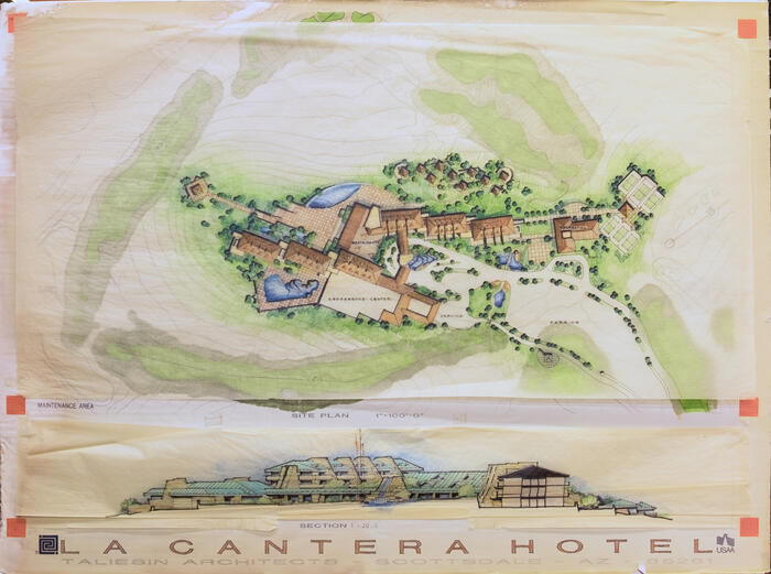 Drawings: Site Plan and Elevation, La Cantera Destination Resort Hotel (undated)