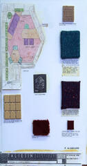 Materials Presentation Board with Floor Plan, Offices for Levy, Bivona and Cohen (1986)