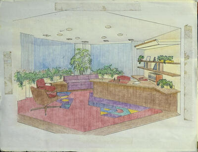Perspective View of Office, Offices for Levy, Bivona and Cohen (1986)