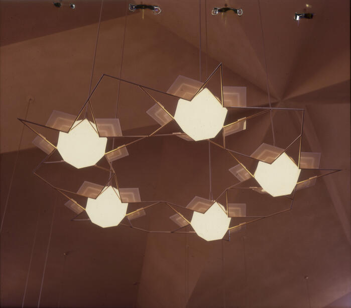 View of Five Globe Light Fixture, Ascension Lutheran Church (circa 1964)