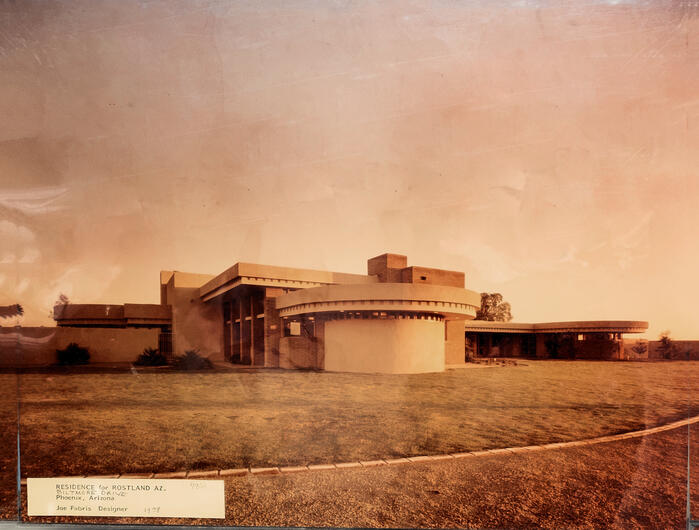 Photograph: Exterior Perspective View, House for Rostland of Arizona 