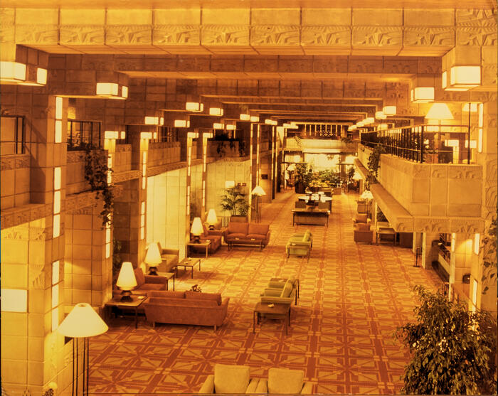 Photograph: View of Lobby, Aztec Lounge Remodel for Arizona Biltmore Hotel (1979)
