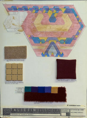 Materials Presentation Board With Floor Plan, Offices for Levy, Bivona and Cohen (1986)