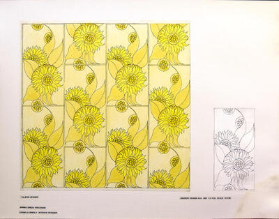 Presentation Board: Design for Drapery 2A, "Taliesin Designs" (1990)