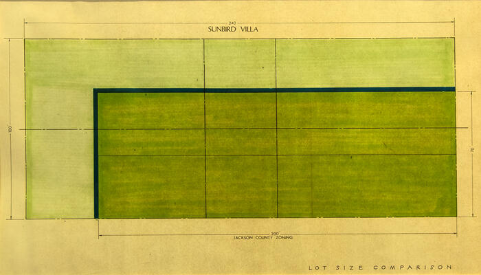 Drawing: Lot Size Comparison, Residential Resort Community for Corporation "M", Phase One Masterplan ("Sunbird Villa") (1973)