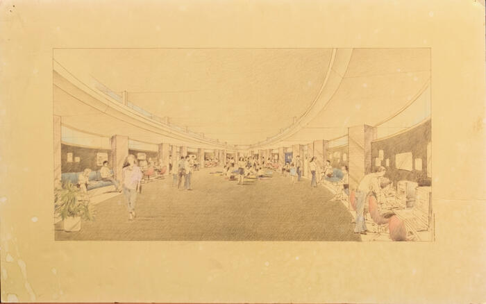 Drawing: Interior Perspective View (version 2), Addition for The Prairie School (1994)