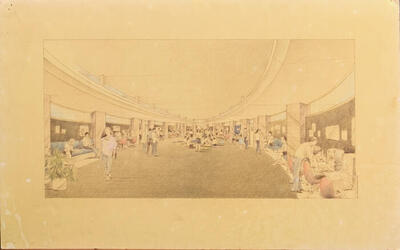 Drawing: Interior Perspective View (version 2), Addition for The Prairie School (1994)