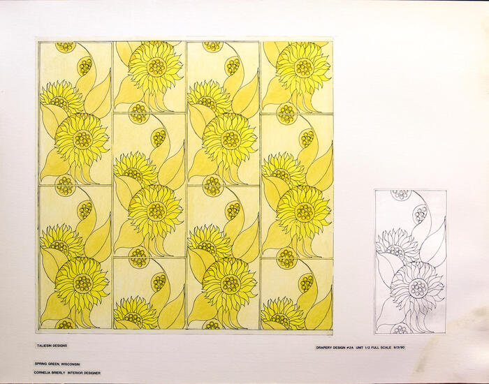 Presentation Board: Design for Drapery 2A, "Taliesin Designs" (1990)