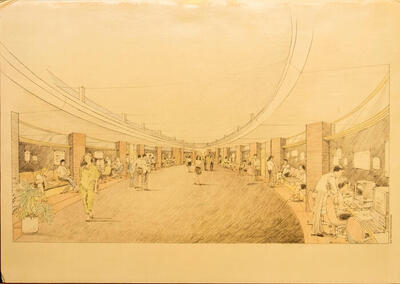 Drawing: Interior Perspective View (version 1), Addition for The Prairie School (1994)