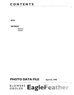 Masterplan of Arch Oboler Estate for Dorothy Blowers, Photo Data File 1: Title Page 2