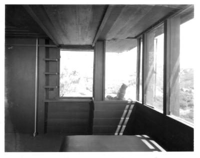 Interior View Showing Wall and Corner Window, Retreat for Eleanor Oboler ("Eleanor's Retreat")