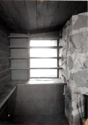 Interior View Showing Corner Window With Shelving, Retreat for Eleanor Oboler ("Eleanor's Retreat")