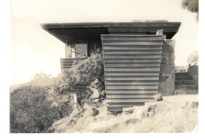Exterior Side View, Retreat for Eleanor Oboler ("Eleanor's Retreat")