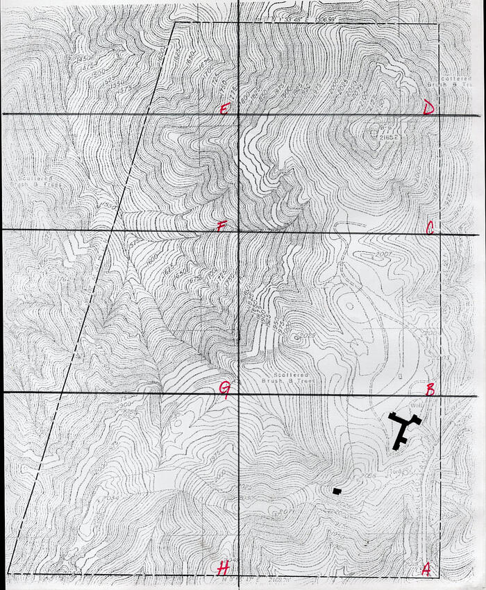 Masterplan of Arch Oboler Estate for Dorothy Blowers, Photo Data File 1: Topographic Map Showing Grids A to H