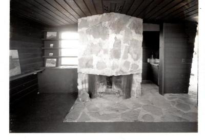 Interior View Showing Fireplace, Retreat for Eleanor Oboler ("Eleanor's Retreat")