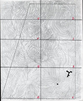 Masterplan of Arch Oboler Estate for Dorothy Blowers, Photo Data File 1: Topographic Map Showing Grids A to H
