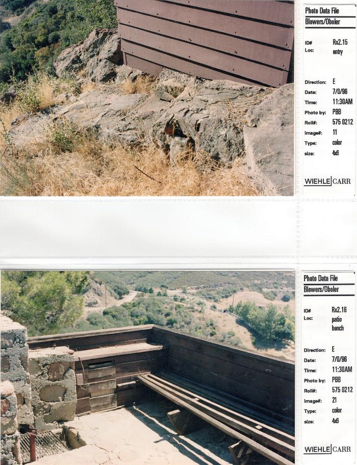 Photo Data File 1: Site Condition Photograph Sheets of "Eleanor's Retreat", Images Rx 2.15 - Rx 2.16