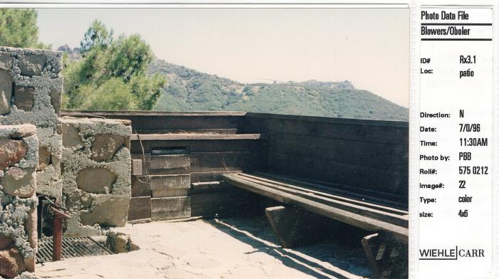 Photo Data File 1: Site Condition Photograph Sheets of "Eleanor's Retreat", Image Rx 3.1 (July, 1996)