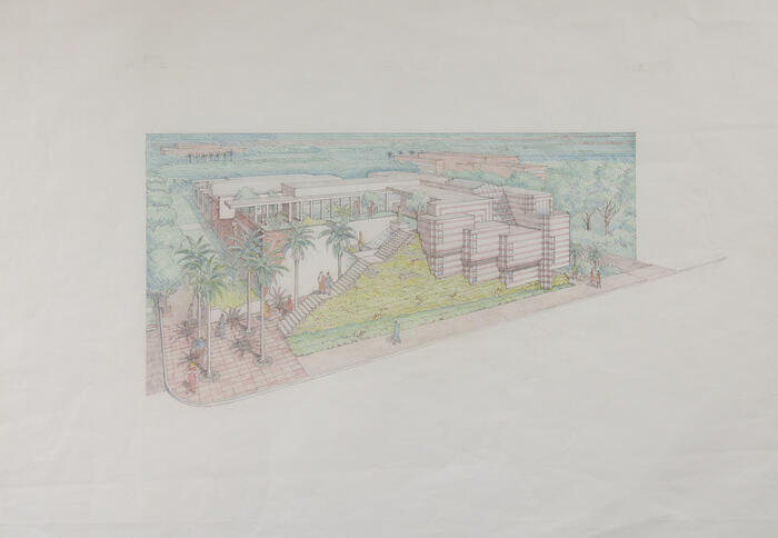 Aerial Perspective View, Anthony Quinn Cultural Center, project