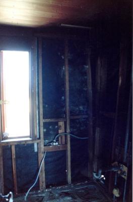 View Showing Wall Framing in Bathroom, Retreat for Eleanor Oboler ("Eleanor's Retreat") 