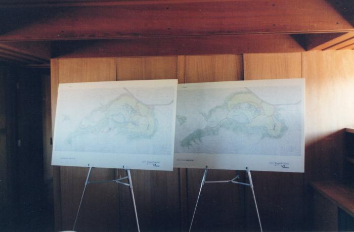 Masterplan of Arch Oboler Estate for Dorothy Blowers, Photo Data File 2: View of Drawing Panels Showing Site Plans