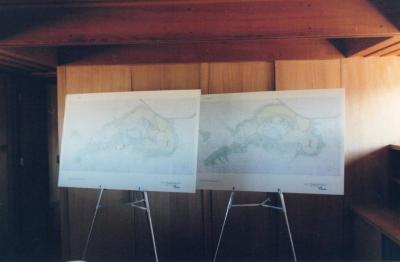 Masterplan of Arch Oboler Estate for Dorothy Blowers, Photo Data File 2: View of Drawing Panels Showing Site Plans