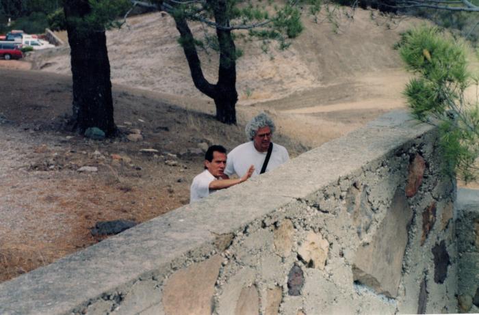 View Looking At Masonry Wall with Group of Two People, Retreat for Eleanor Oboler ("Eleanor's Retreat") 