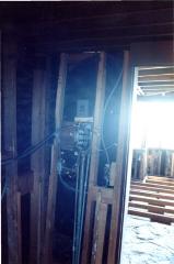 View Showing Wall Framing and Electrical Installation, Retreat for Eleanor Oboler ("Eleanor's Retreat")