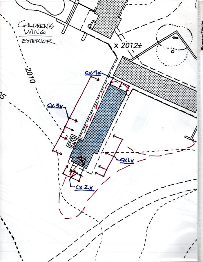 Masterplan of Arch Oboler Estate for Dorothy Blowers, Photo Data File 2: Site Plan of Children's Wing With Photograph Locations