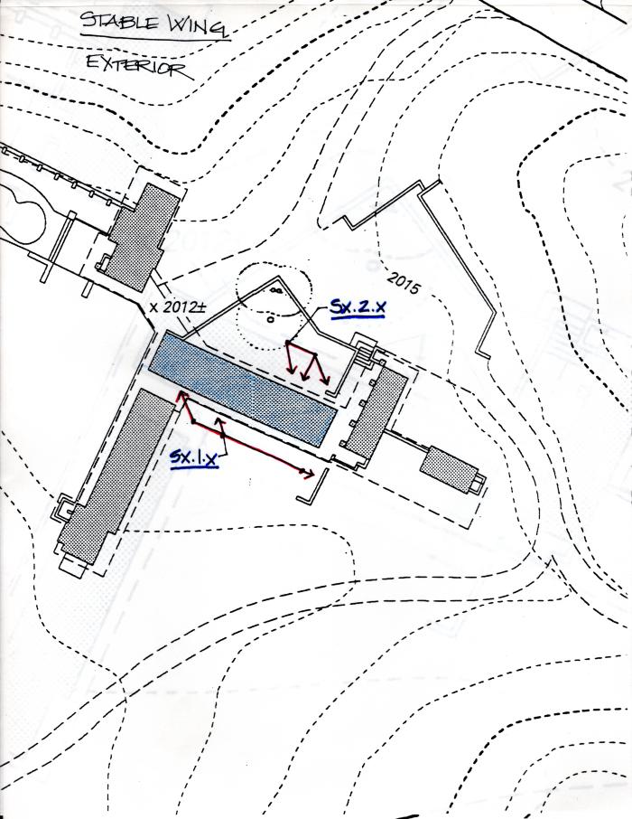 Masterplan of Arch Oboler Estate for Dorothy Blowers, Photo Data File 2: Site Plan of Gate Lodge Stable Wing With Exterior Photograph Locations