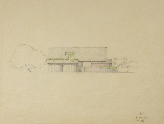Street Elevation (alternative), House for Kenn and Lydia Himes, scheme 2, project (1979)