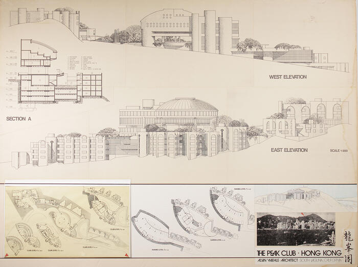 Panel Showing Design for The Peak Club International Competition (#1), Architecture Laguna '83 Exhibition (1983)