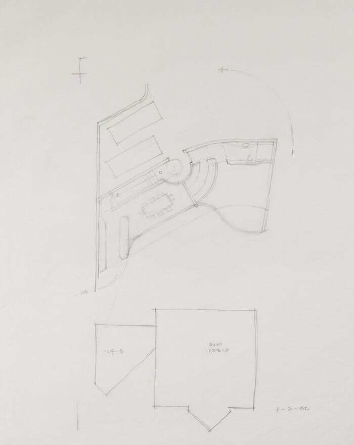 Floor and Roof Plan, House for Donald C. Cameron, scheme 2, project