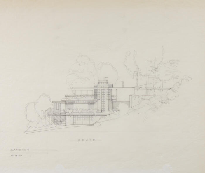 South Elevation, House for Donald C. Cameron, scheme 1, project