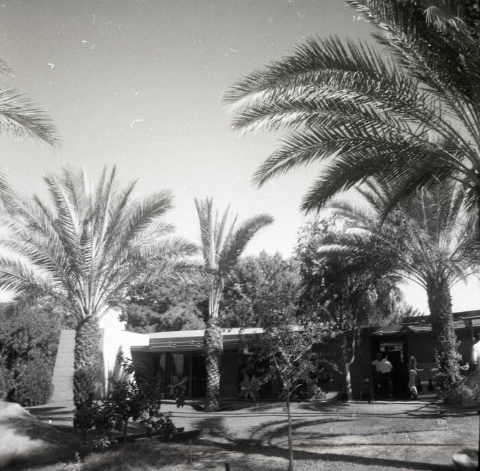 Construction View With Workers, Studio for Mrs. Henry R. Luce at Arizona Biltmore Estates