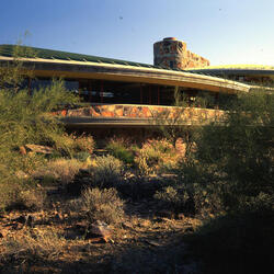 Perspective View, House for David Elgin and Annaliese Dodge ("Poppyfield 2") [Scottsdale, Arizona] (1989)