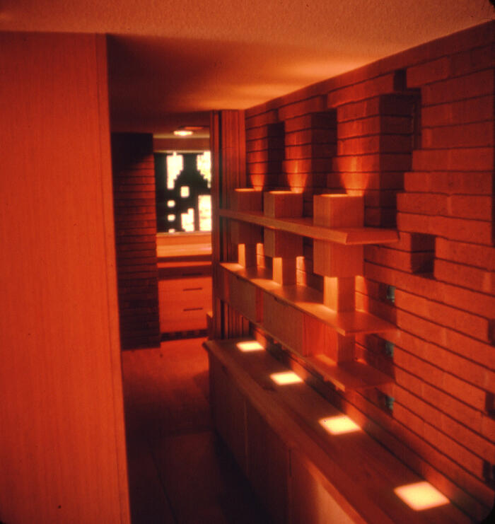 Interior View of Cabinetry and Lighting Fixture (detail), House and Estate Buildings for Diana Dodge ("Ponds and Pines")