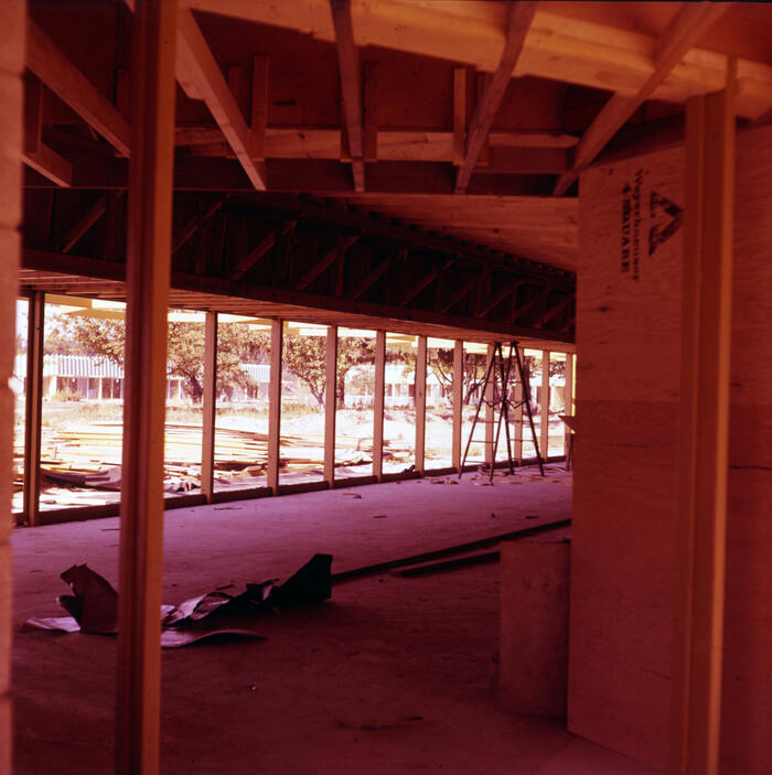 Construction View Showing Interior of Lounge, Snow Flake Motel for Mr. and Mrs. Sarkasian