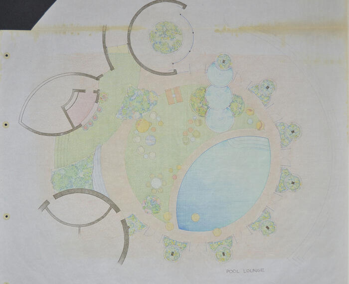 Plan of Pool Lounge, Palace for Shams Pahlavi ("Pearl Palace")