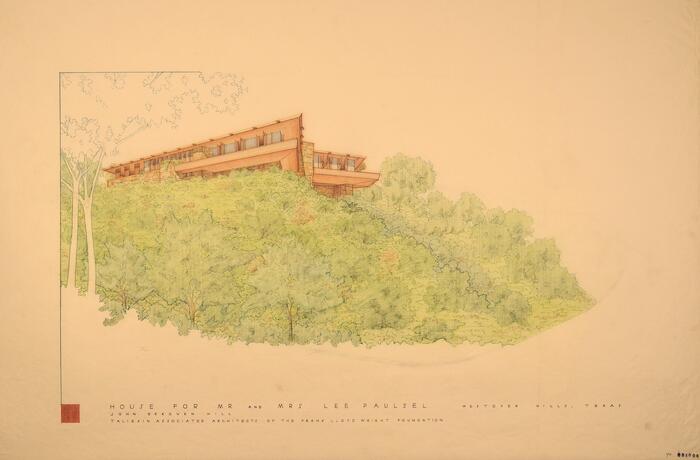 Presentation Drawing: Perspective View, House for Mr. and Mrs. Lee Paulsel 1