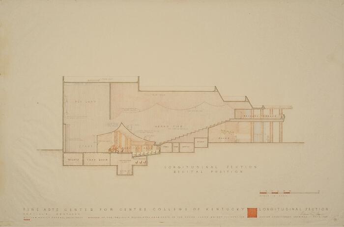Drawing: Longitudinal Section, Art Center Complex for Centre College