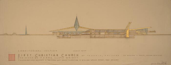 Drawing: Longitudinal Section, First Christian Church